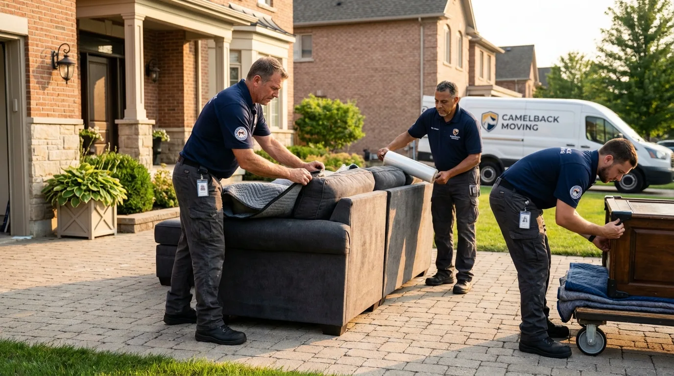 Large estate moving crew wrapping furniture in Chalmette, LA